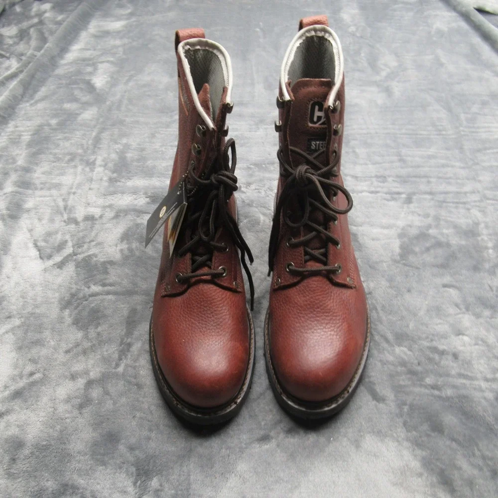 Caterpillar Work Boots Mens 13 Brown EH Remington Steel Toe Leather Safety‎ NEW